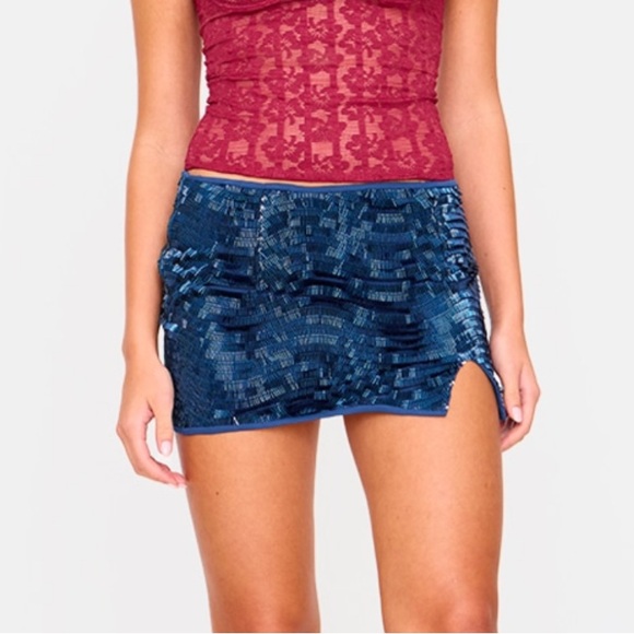 Blue Mini Skirt - Picture 3 of 5